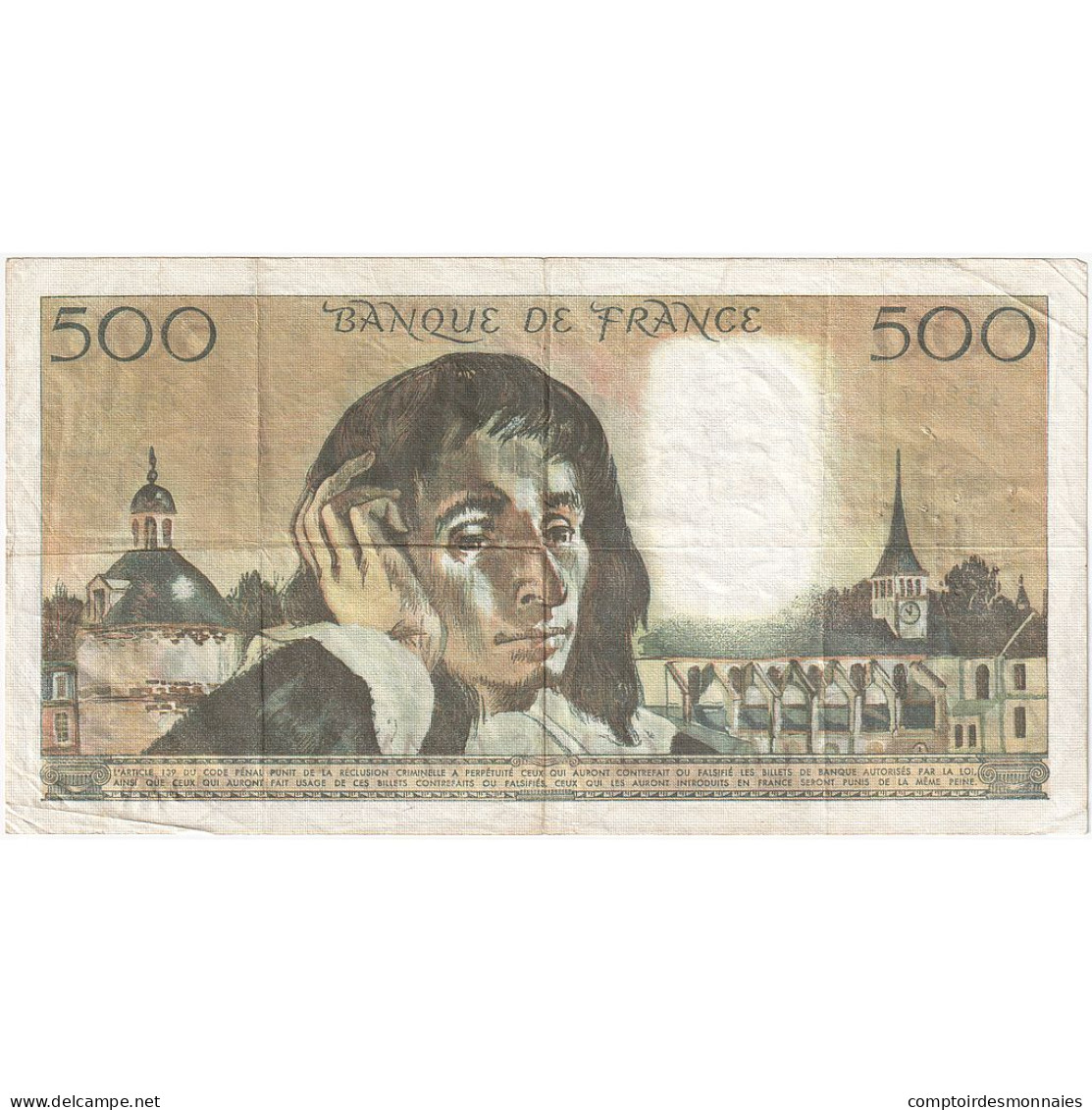 France, 500 Francs, Pascal, 1982, D.155, TB+, Fayette:71.26, KM:156e - 500 F 1968-1993 ''Pascal''