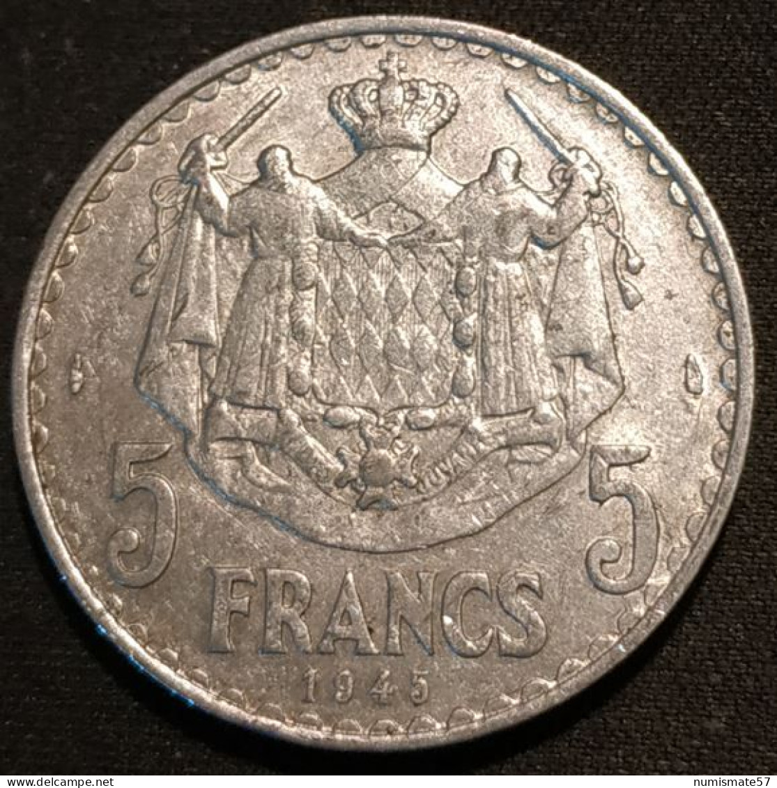 MONACO - 5 FRANCS 1945 - Louis II - KM 122 - 1960-2001 Nouveaux Francs