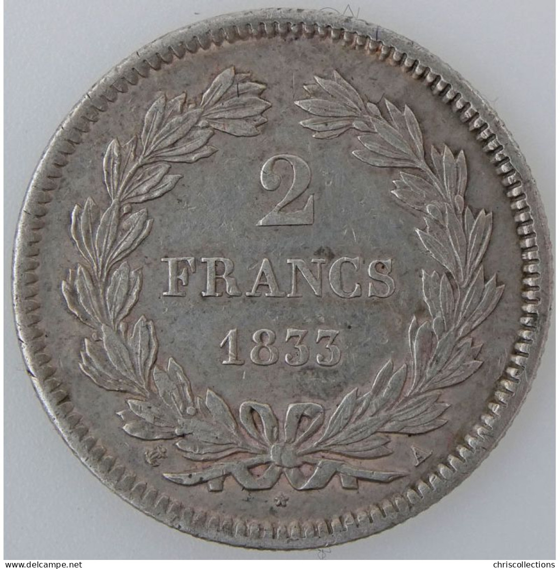 Louis-Philippe I, 2 Francs 1833 A, KM# 743.1, TTB - 2 Francs