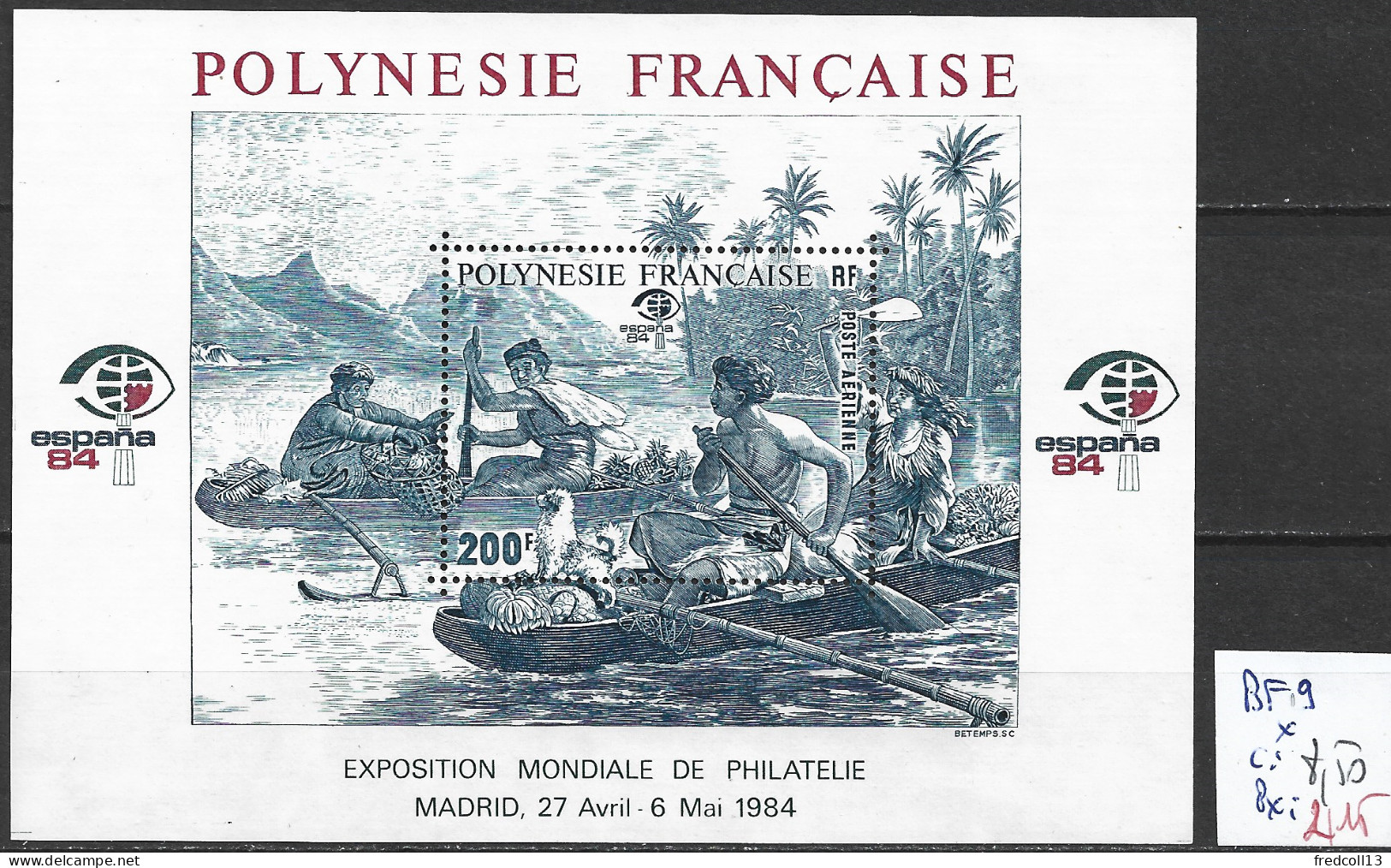 POLYNESIE FRANCAISE BF 9 * Côte 8.50 € - Blocs-feuillets