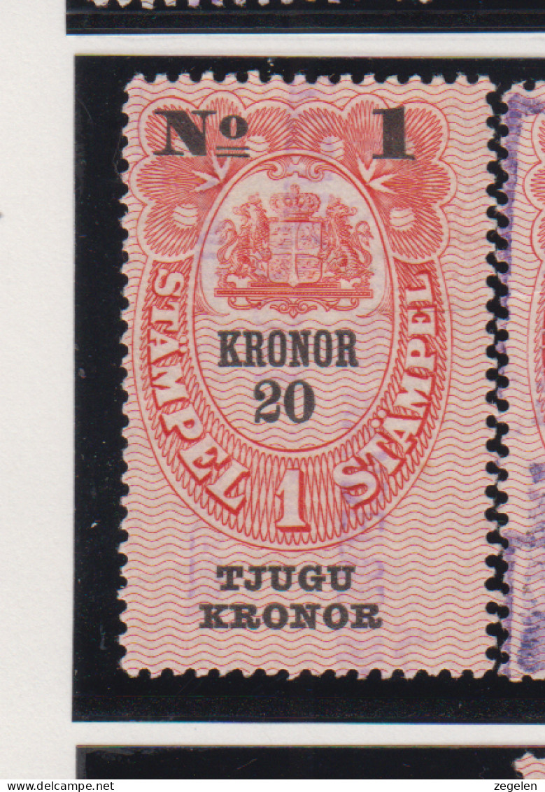 Zweden Fiskale Zegel Cat. Barefoot : Fondstaempel(Bill Of Exchange) 55bA Dikke Druk - Revenue Stamps