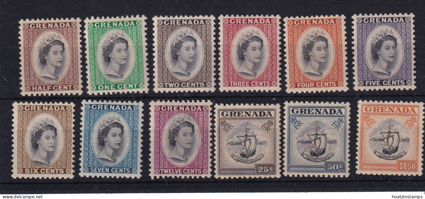 Grenada: 1953/59   QE II To $1.50   SG192-203    MH - Grenada (...-1974)