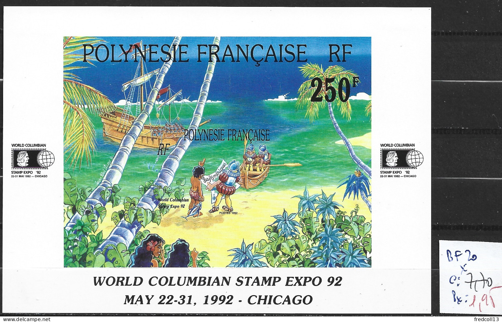 POLYNESIE FRANCAISE BF 20 * Côte 7.70 € - Blocs-feuillets