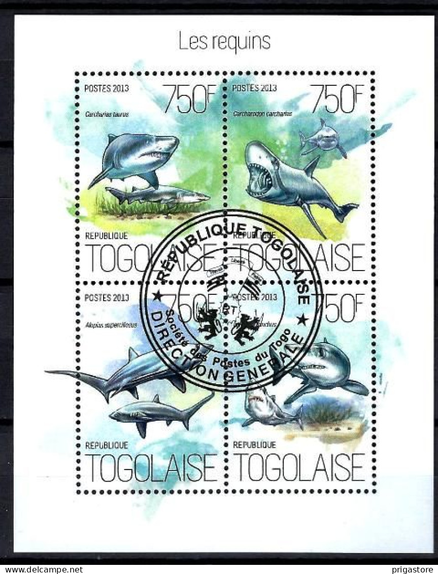 Togo 2013 Animaux Requins (302) Yvert N° 3669 à 3672 Oblitérés Used - Togo (1960-...)