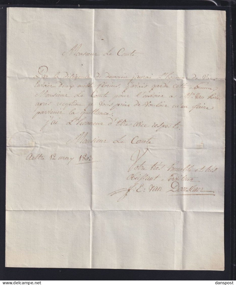 Belgien Brief 1803 Aeltre Nach Bruxelles - 1794-1814 (Periodo Francese)