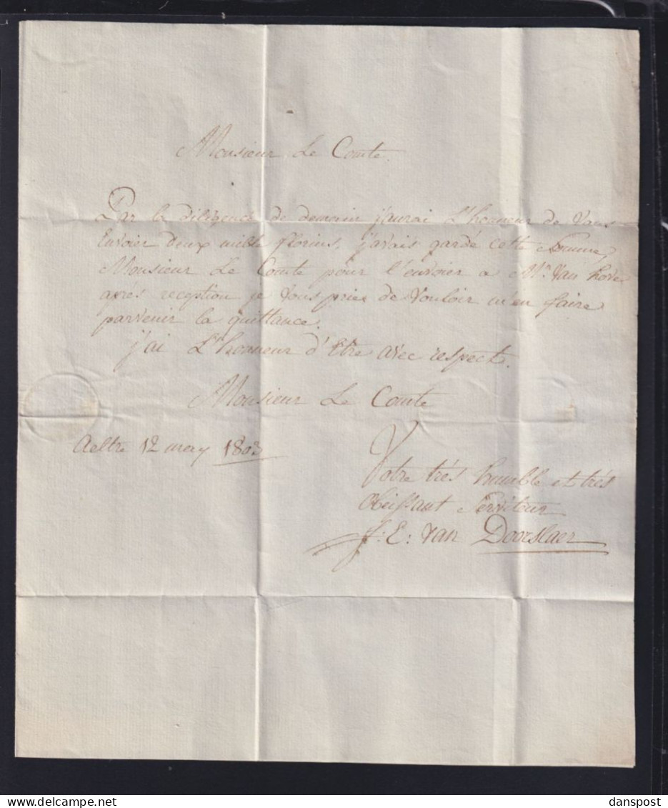 Belgien Brief 1803 Aeltre Nach Bruxelles - 1794-1814 (French Period)