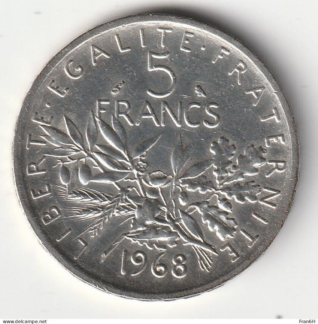 5 Francs Argent 1968 - Silver - - 5 Francs