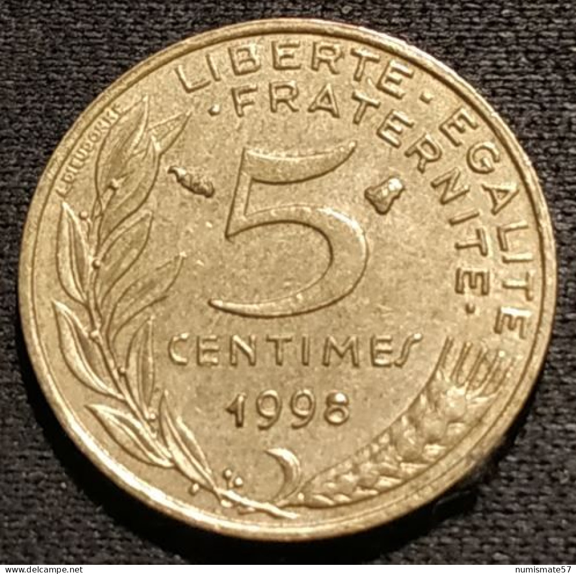 RARE - Variété - Fautée - FRANCE - 5 CENTIMES 1998 - Boucle De 8 Pleine ( Coin Bouché ) - Marianne - Gad 175 - KM 933 - 5 Centimes