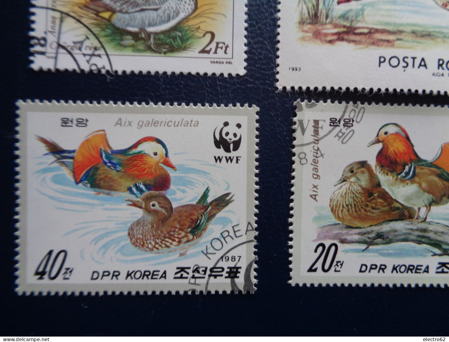Roumanie  Cambodge canard duck ente pato anatra eend giappone and Hongrie Corée Romana Magyar posta Korea