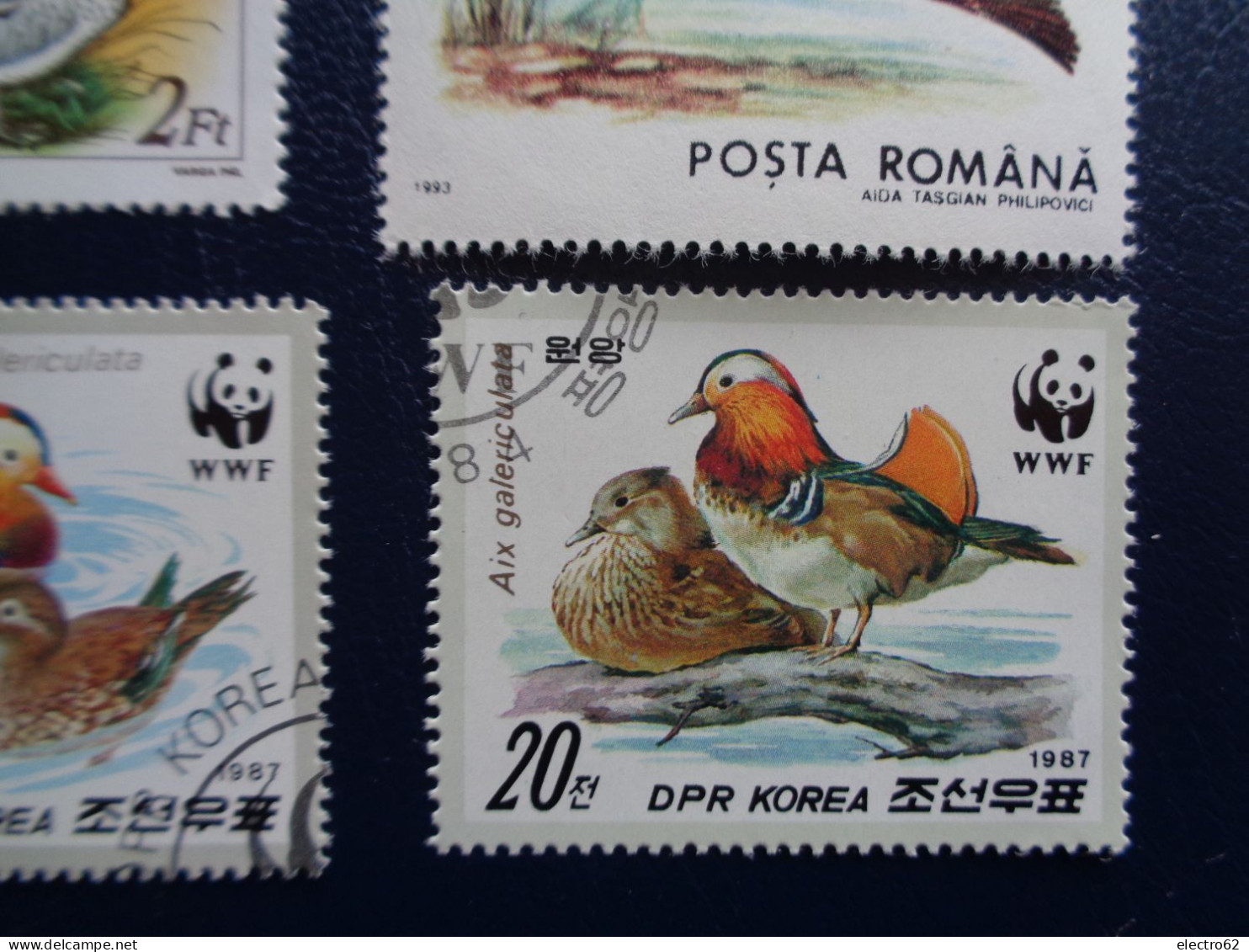 Roumanie  Cambodge canard duck ente pato anatra eend giappone and Hongrie Corée Romana Magyar posta Korea