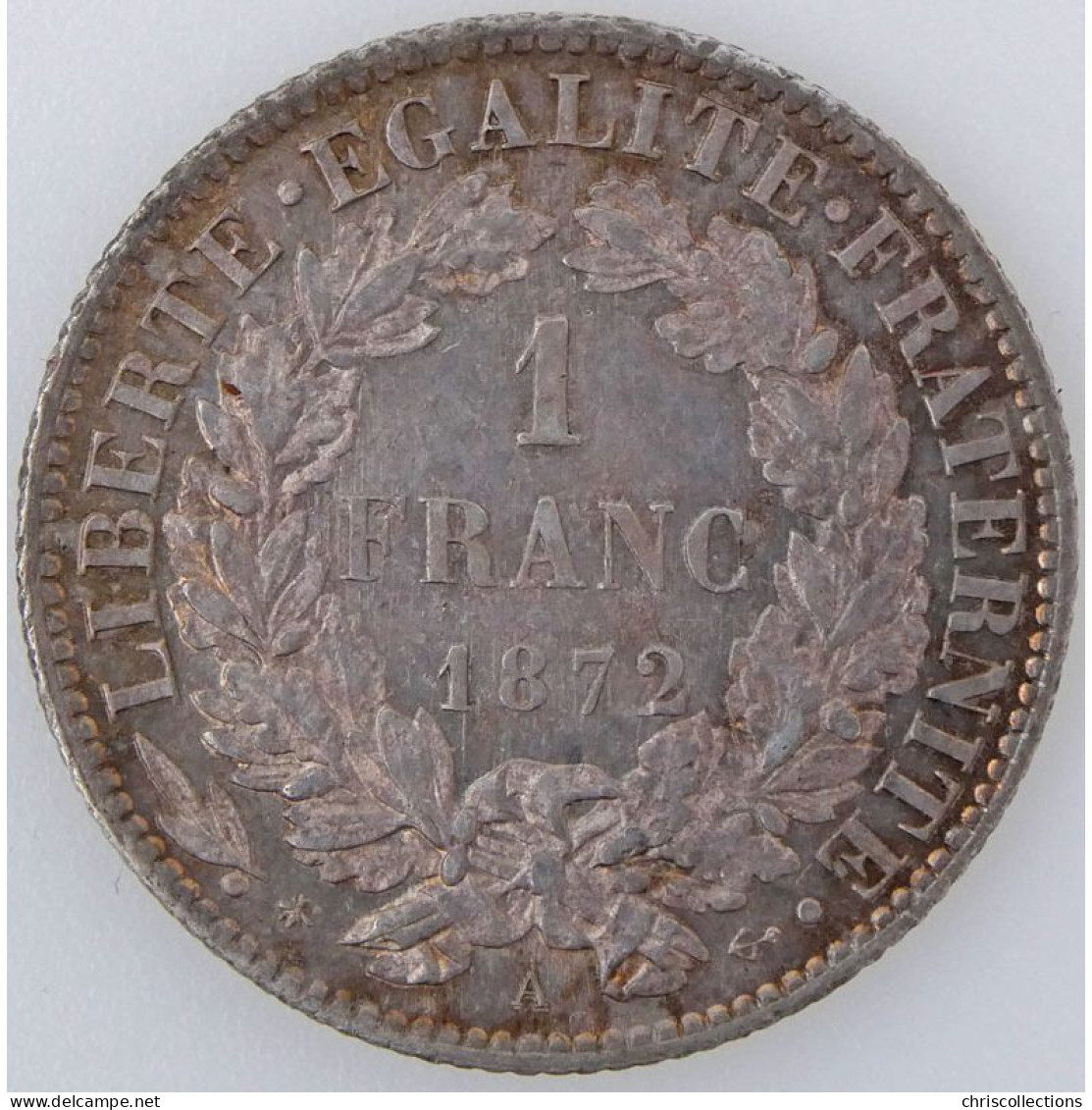 Cérès, 1 Franc 1872 A, KM#822.1, SUP/SPL - 1 Franc