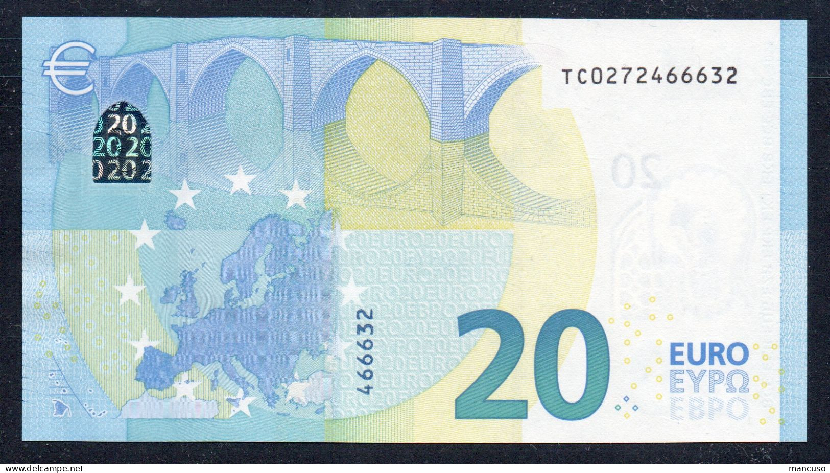 &euro; 20  IRELAND TC  T005  DRAGHI  UNC - 20 Euro