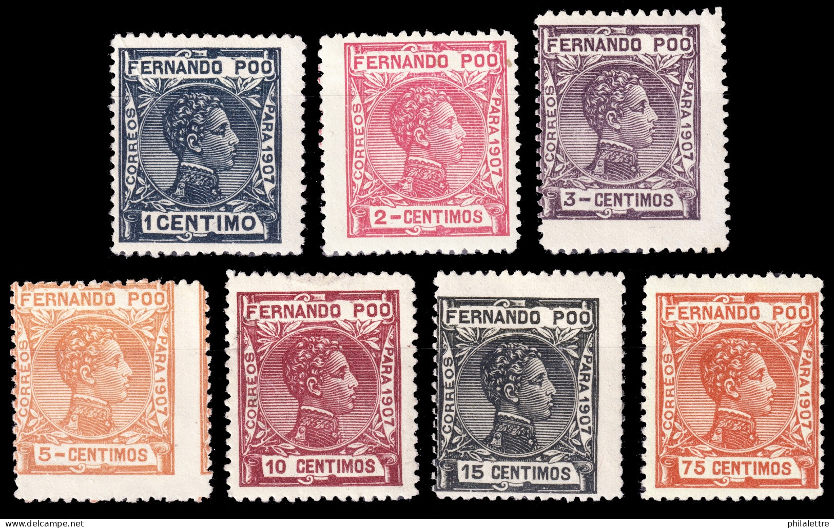 ESPAGNE - ESPAÑA Colonias (FERNANDO POO) 1907 Mi.147/.9, 151/3, 156 - Nuevos* - Fernando Po