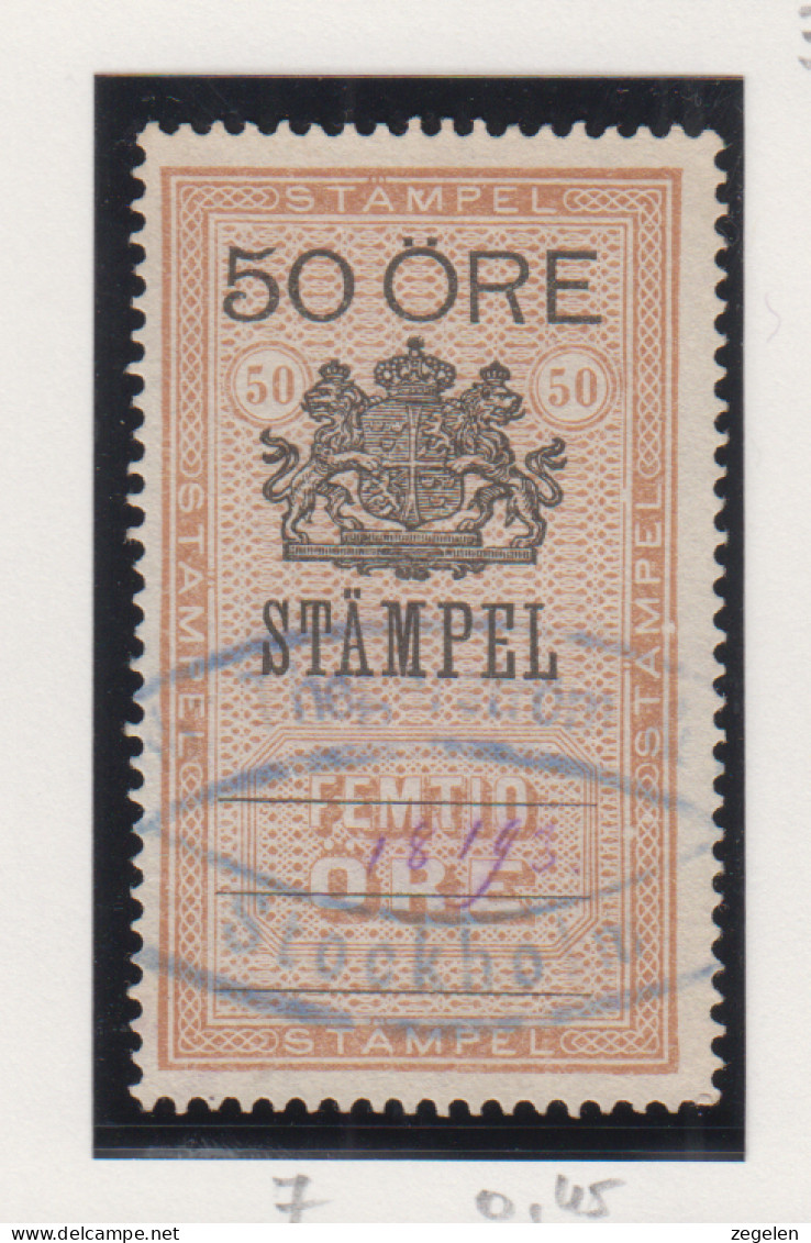 Zweden Fiskale Zegel Cat. Barefoot : Staempel(Documentary) 7 - Revenue Stamps