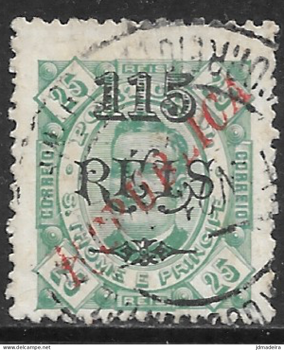 St. Thomas & Prince – 1920 King Carlos Local Overprinted REPUBLICA 115 Réis Over 25 Réis FAINTED SURCHARGE - St. Thomas & Prince
