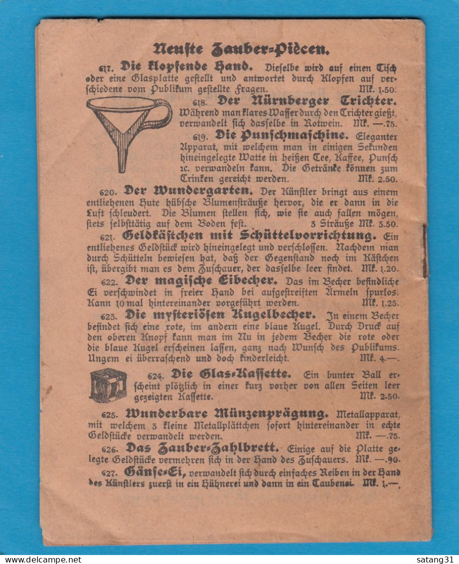 ZAUBER- SCHERZ- & VEXIER- ARTIKEL KAT. 29, 48 SEITEN. - Publicités