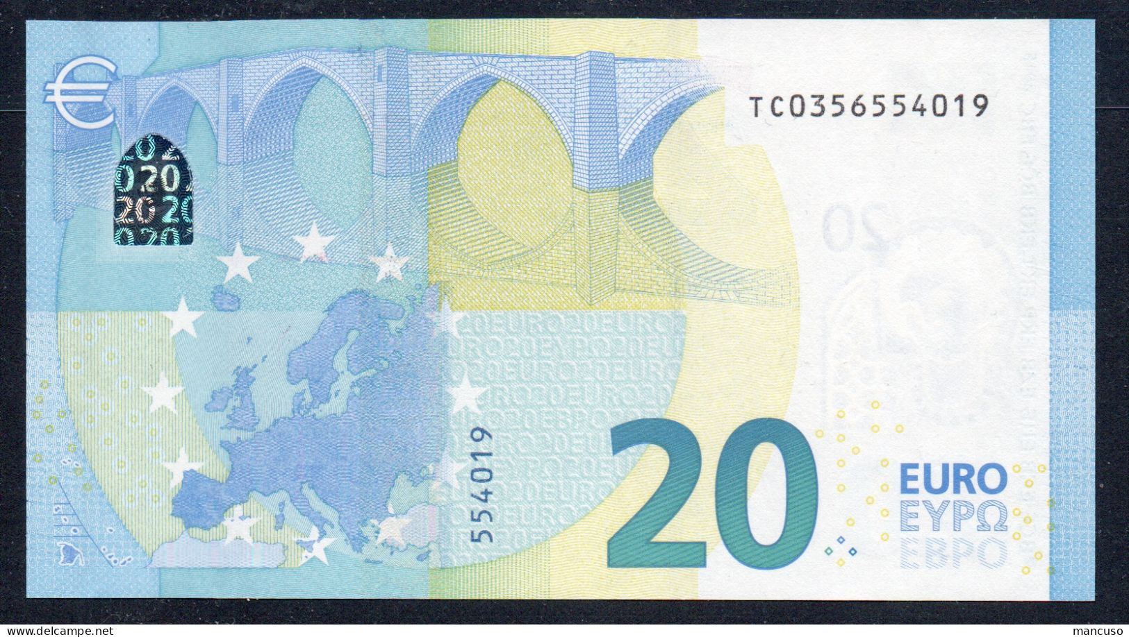 &euro; 20  IRELAND TC  T004  DRAGHI  UNC - 20 Euro