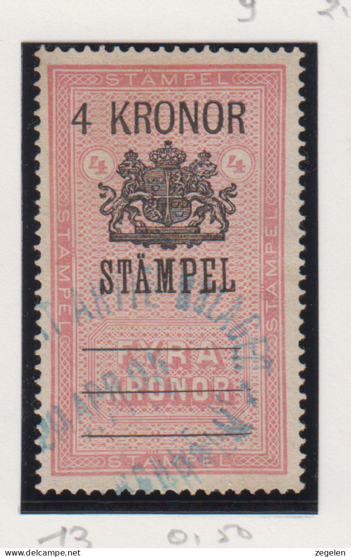 Zweden Fiskale Zegel Cat. Barefoot : Staempel(Documentary) 13 - Revenue Stamps