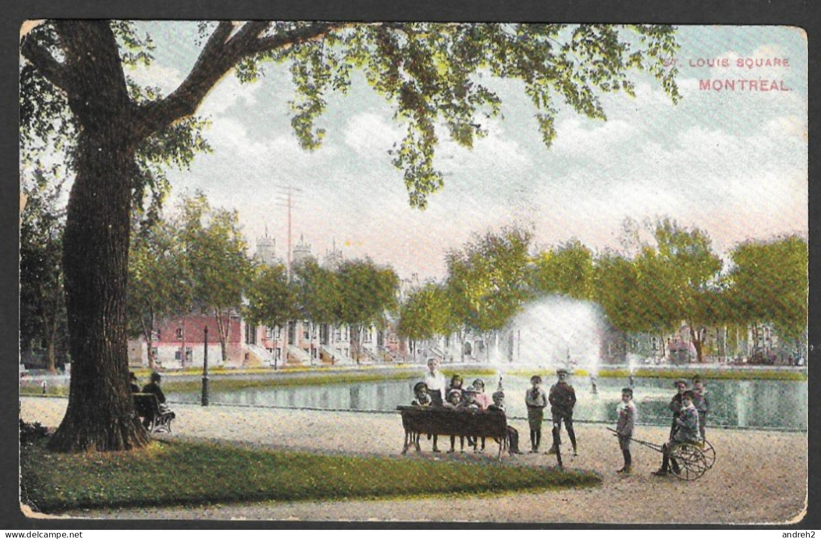 Montreal  Quebec - Postmarked 1908 - C.P.A. - St Louis Square Montreal - By E.P. Charlton - Montreal