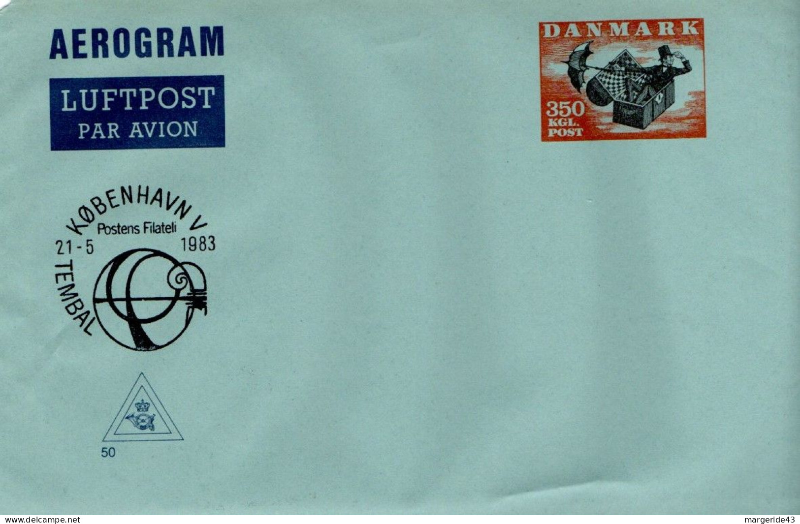 DANEMARK AEROGRAMME 350 LKGL NEUF - Postal Stationery