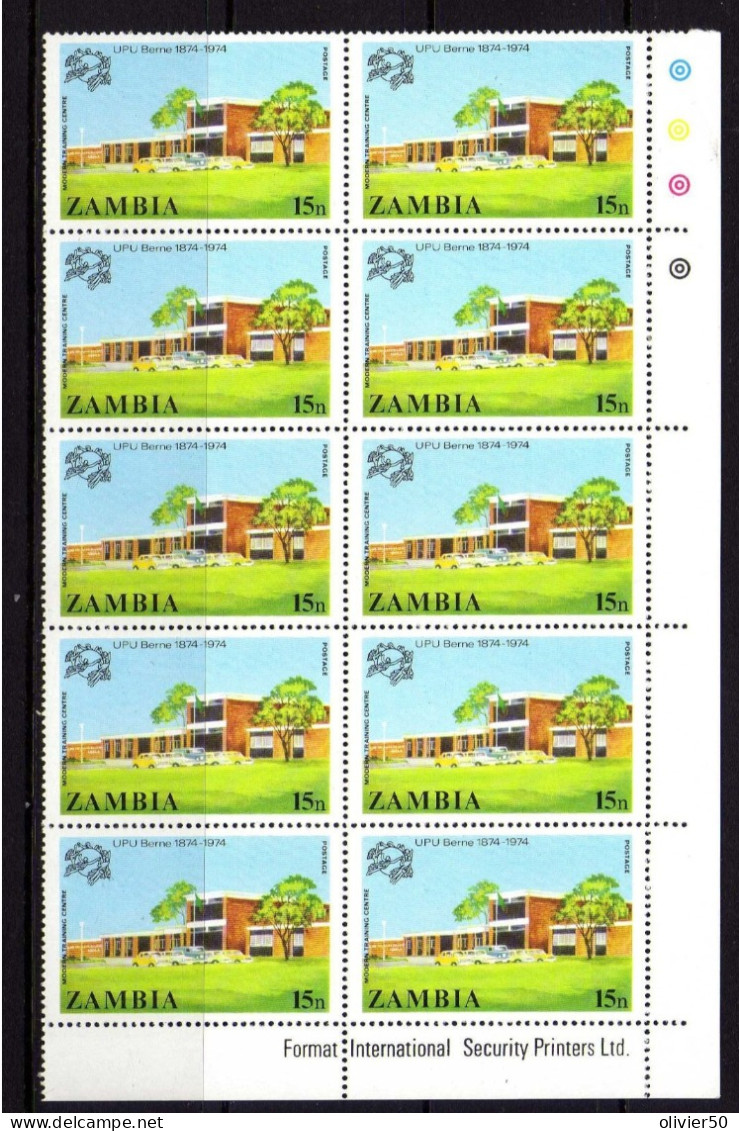 Zambie - 1974 - 15 N.  Centenaire De L'UPU  Neufs** - MNH - Zambie (1965-...)