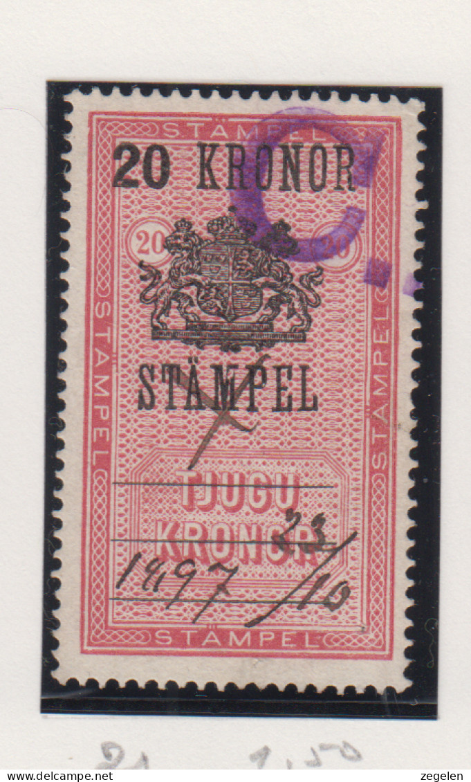 Zweden Fiskale Zegel Cat. Barefoot : Staempel(Documentary) 21 - Revenue Stamps