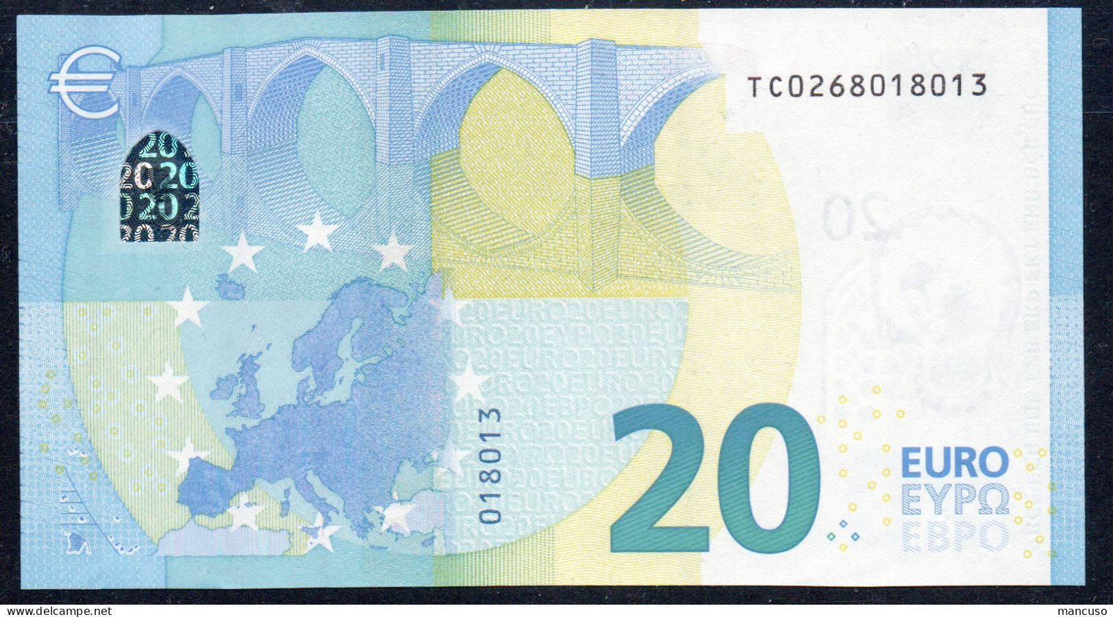 &euro; 20  IRELAND TC  T001  DRAGHI  UNC - 20 Euro