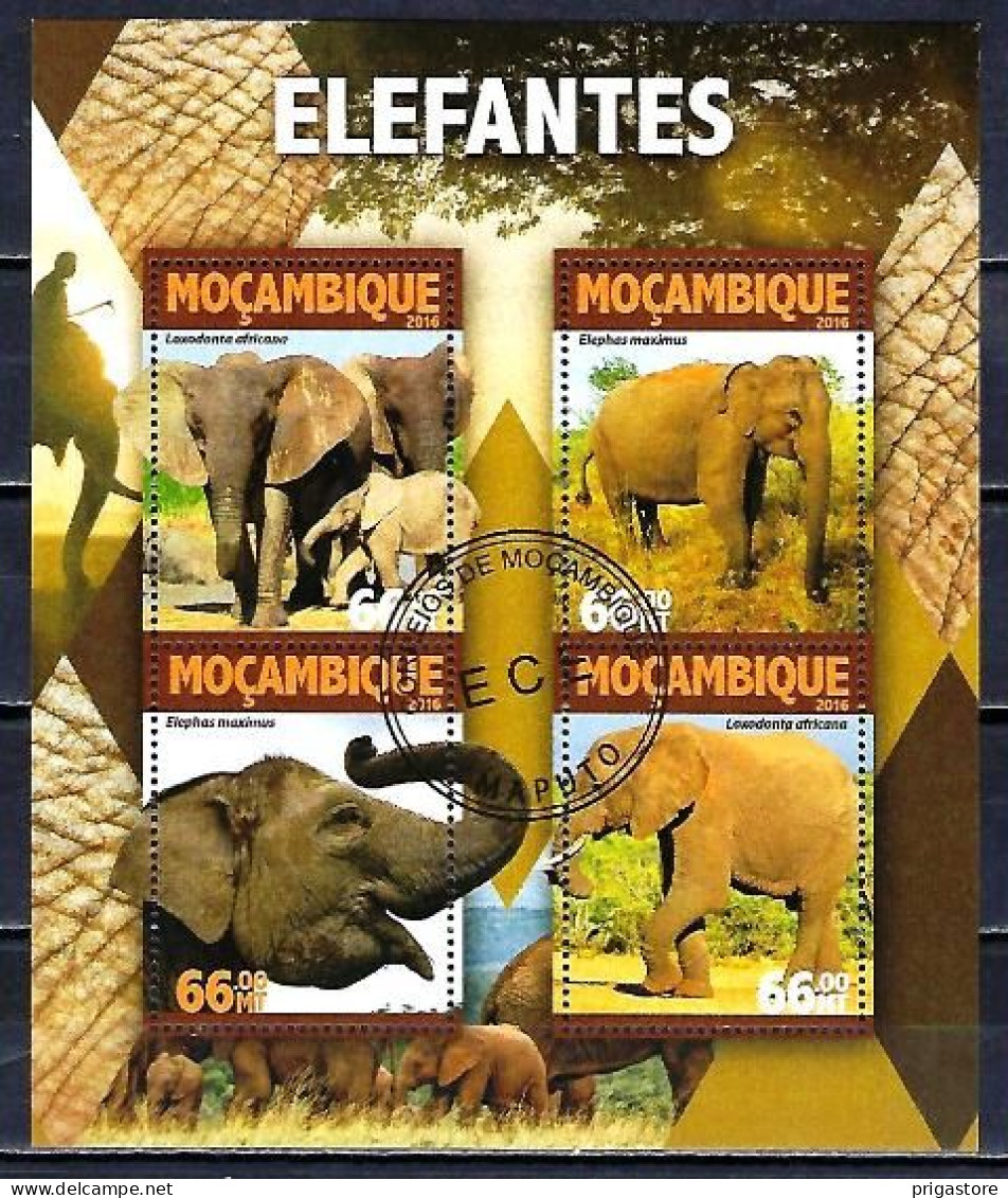 Mozambique 2016 Animaux Eléphants (317) Yvert N° 6890 à 6893 Oblitérés Used - Mosambik