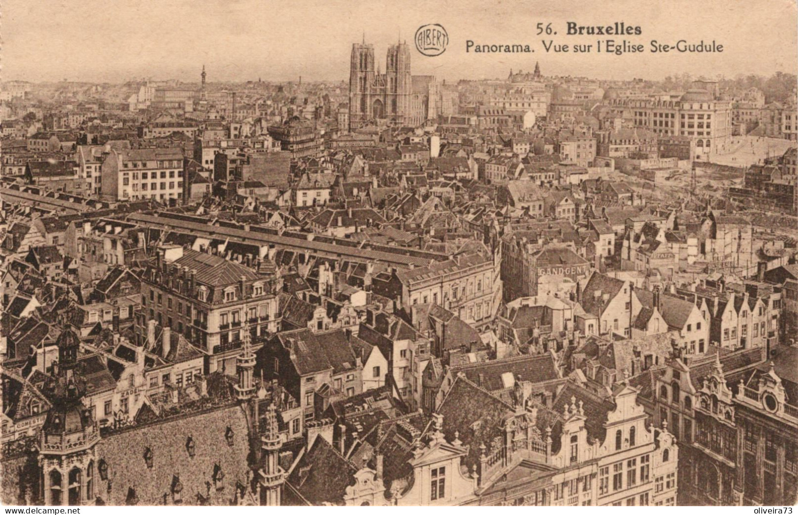 BRUXELLES - Panorama. Vue Sur L'Église Ste-Gudule - Panoramische Zichten, Meerdere Zichten