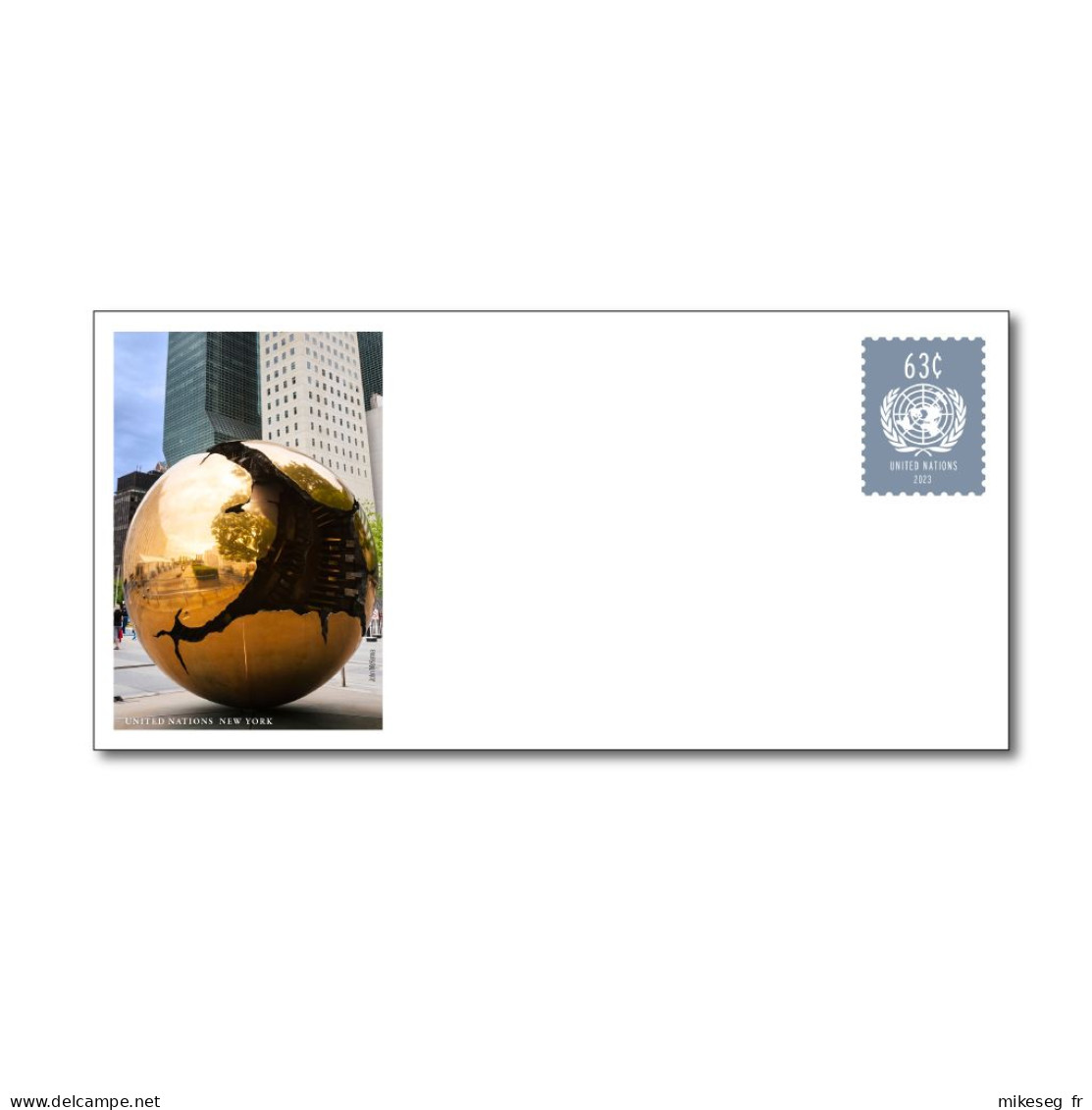 ONU New-York 2023 - Entier Postal Format Long 63c Neuf ** - Airmail