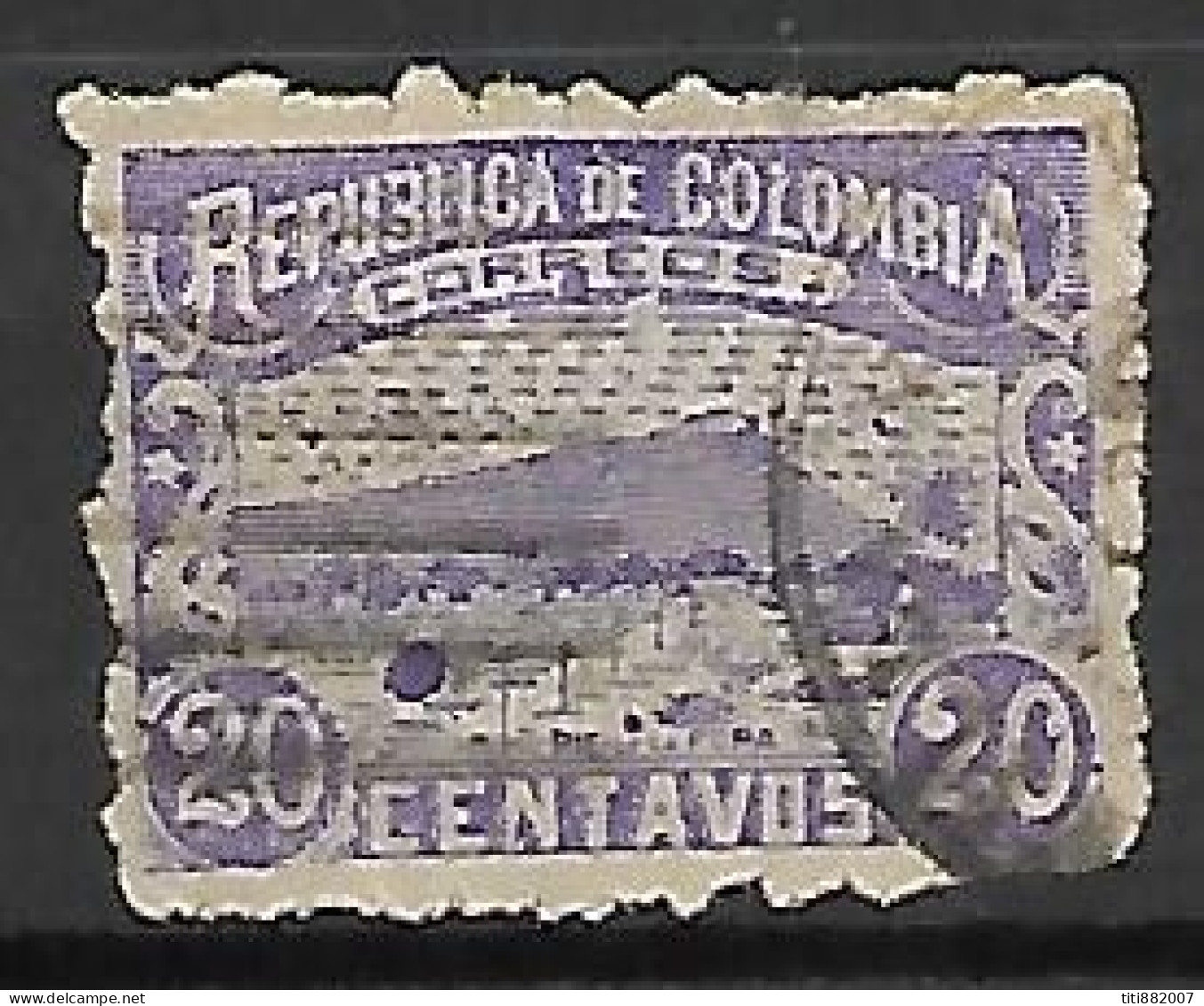 COLOMBIE   -   1902.   Y&T N° 143 Oblitéré , Percé En Points - Colombia