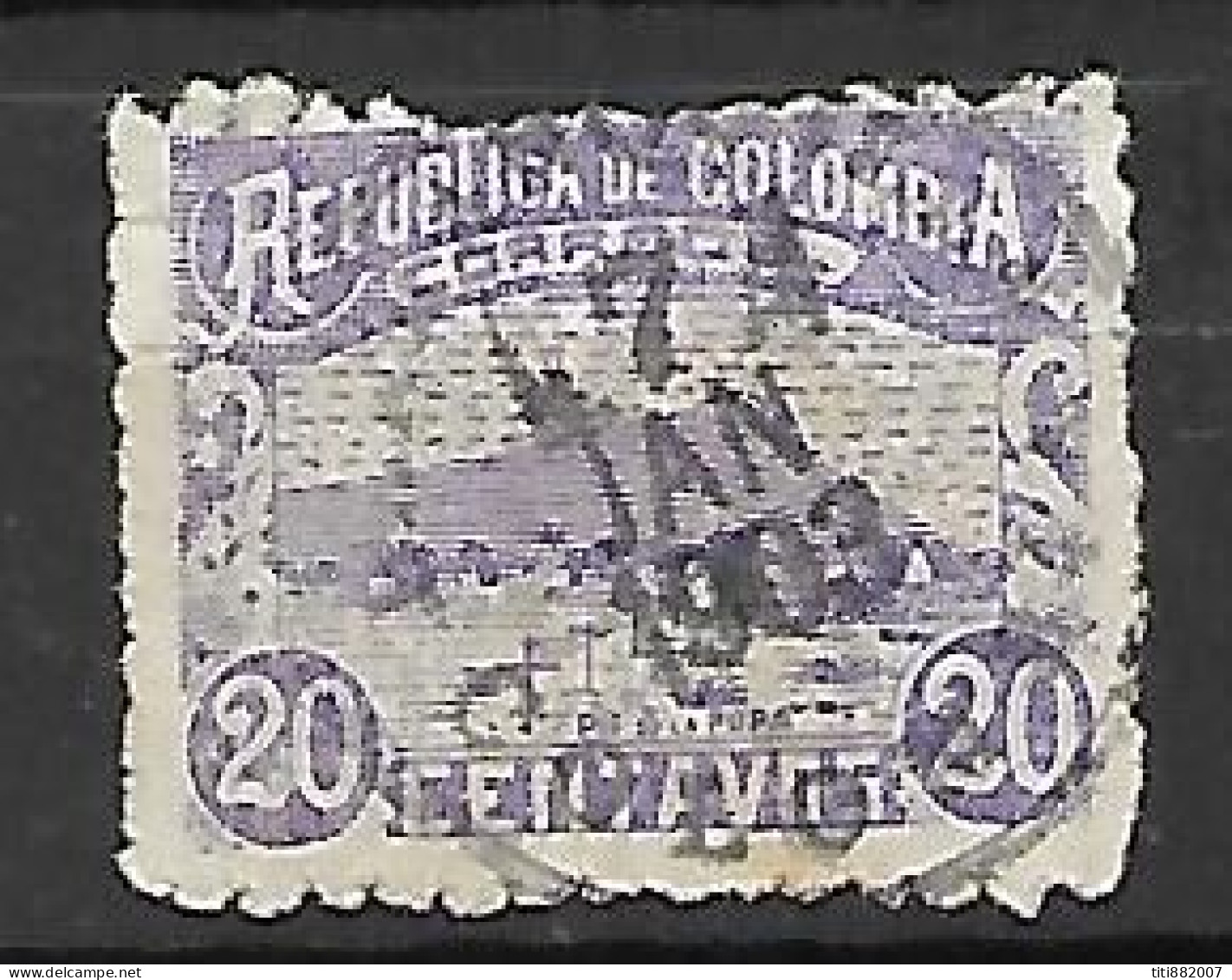 COLOMBIE   -   1902.   Y&T N° 143 Oblitéré , Percé En Points - Colombia