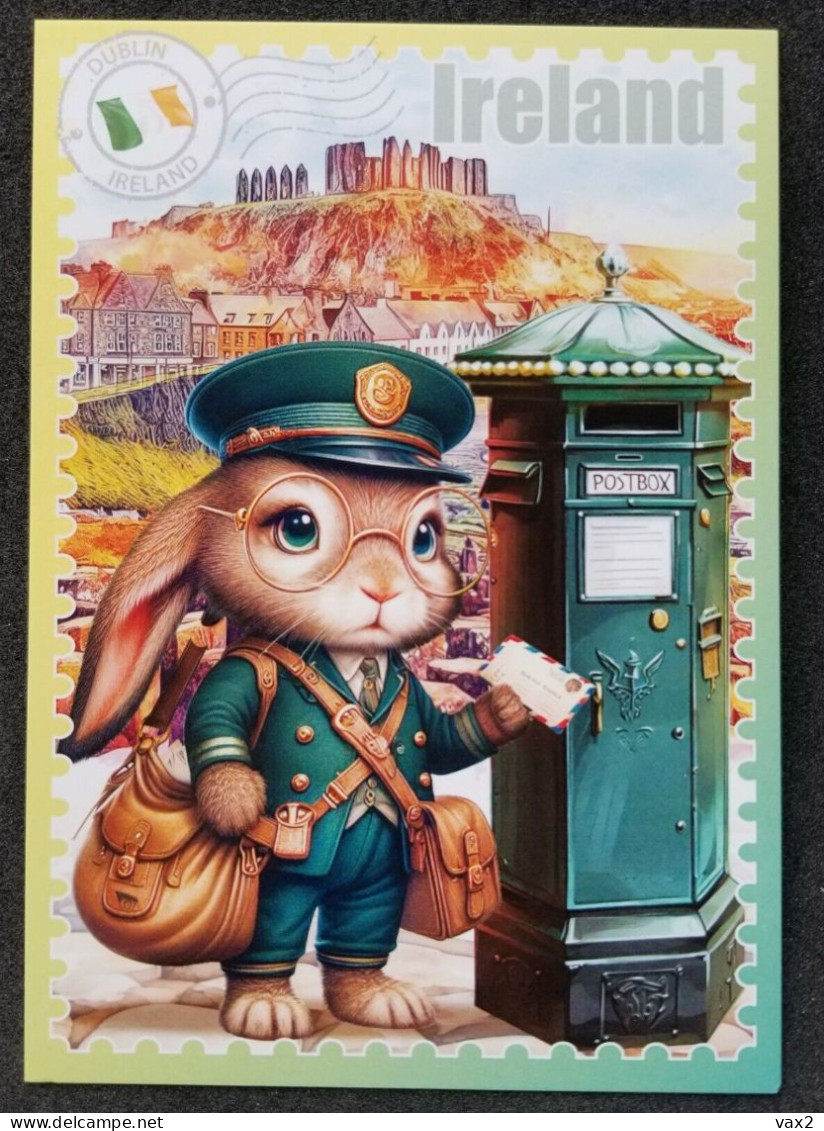 WonderPost Series 1 - Ireland Postcard MINT Mailbox Mail Box Postal Landmark National Animal Irish Hare Rabbit - Autres & Non Classés