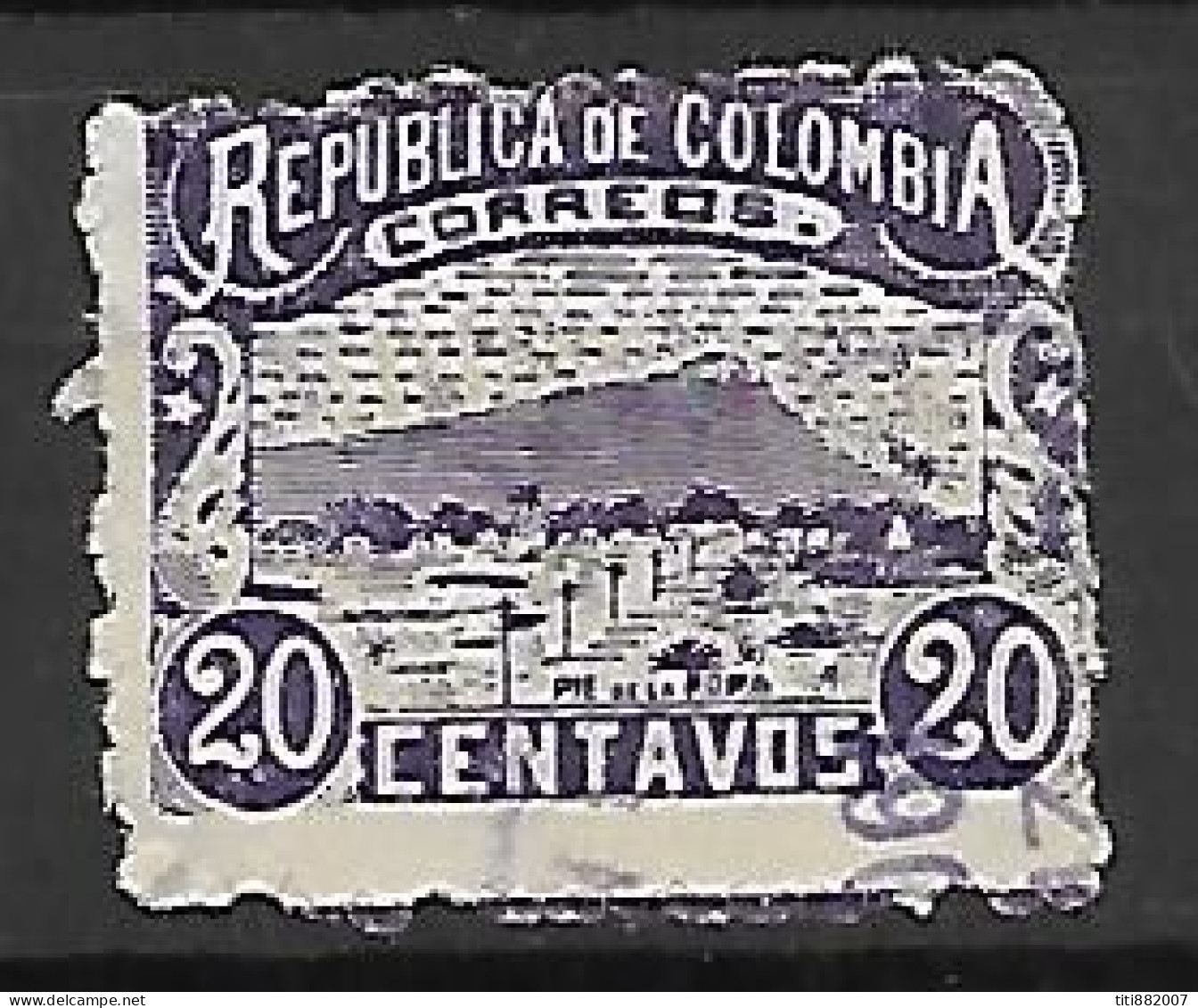 COLOMBIE   -   1902.   Y&T N° 143 Oblitéré , Percé En Points - Colombia