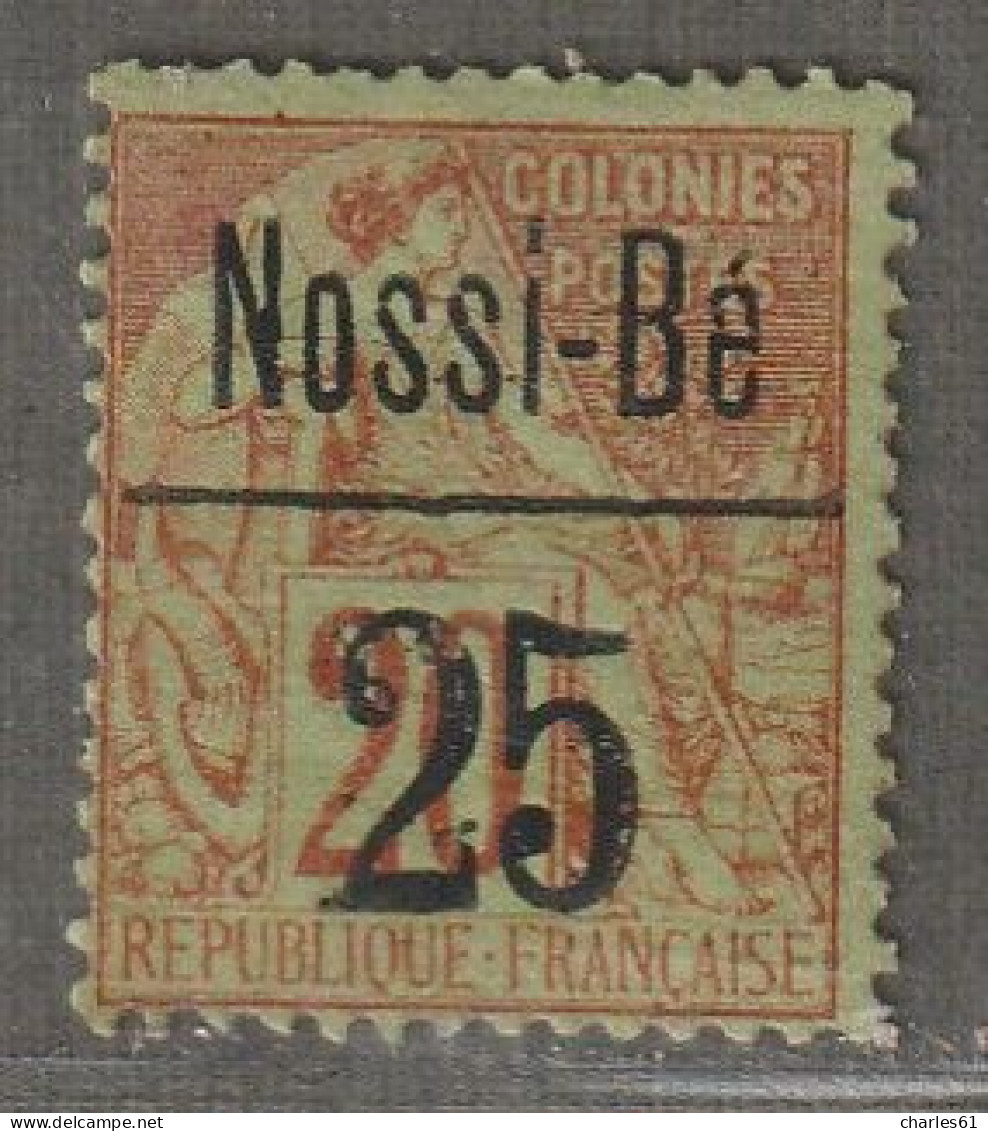 NOSSI-BE - N°19 * (1893) 25c Sur 20c Brique - - Neufs