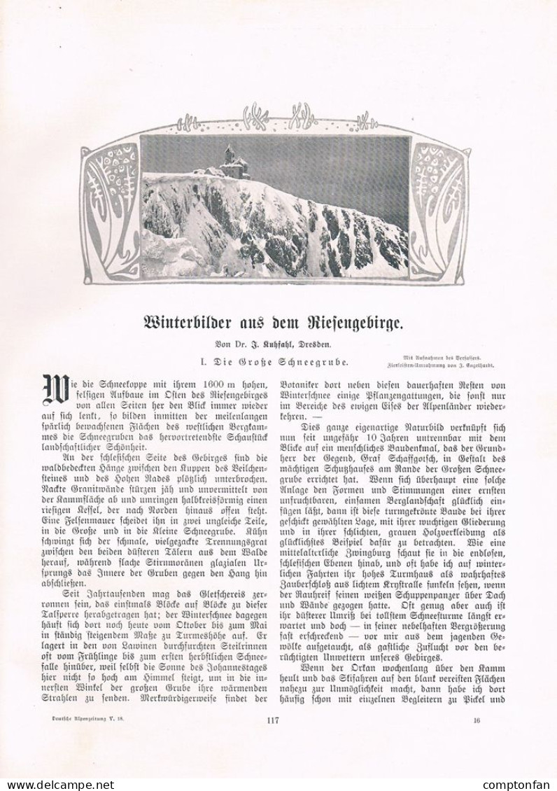 A102 1436 Kuhfahl Riesengebirge Schneegrube Schlesien Artikel 1905 - Autres & Non Classés
