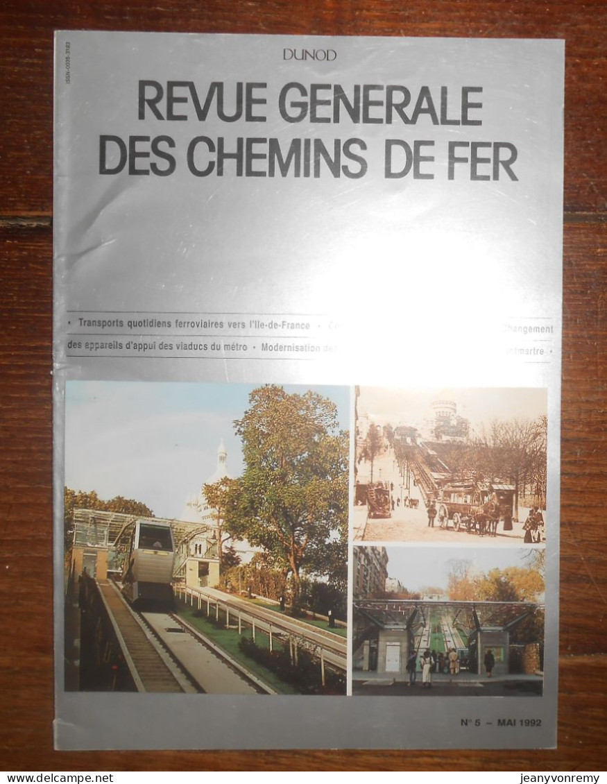 Revue Générale Des Chemins De Fer. N°5. Mars 1992 - Ferrocarril & Tranvías