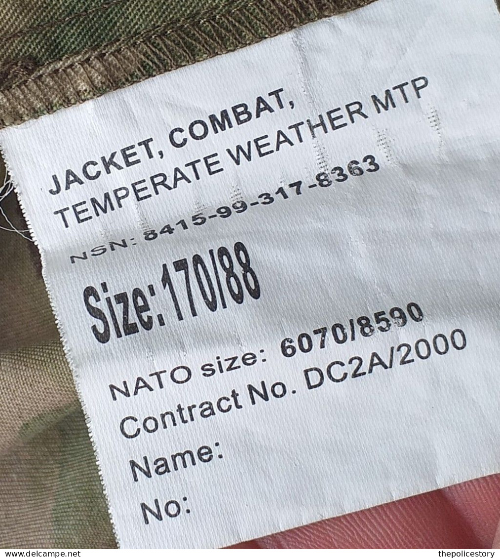 Jacket Combat Temperate Weather MTP Paracadutisti britannici Afghanistan ottima