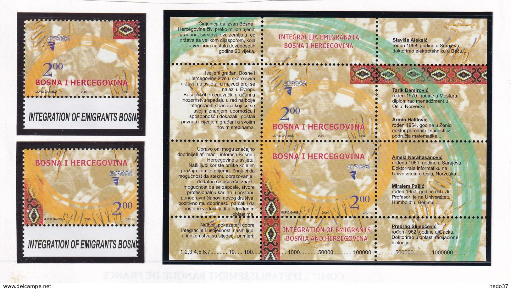 Europa 2006 - Bosnie Herzégovine N°514/515 - Neuf ** Sans Charnière - TB - 2006