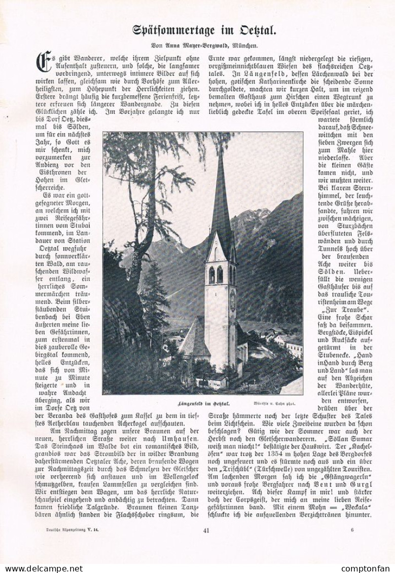 A102 1438 Mayer-Bergwald Ötztal Tracht Längenfeld Artikel 1905 - Autres & Non Classés