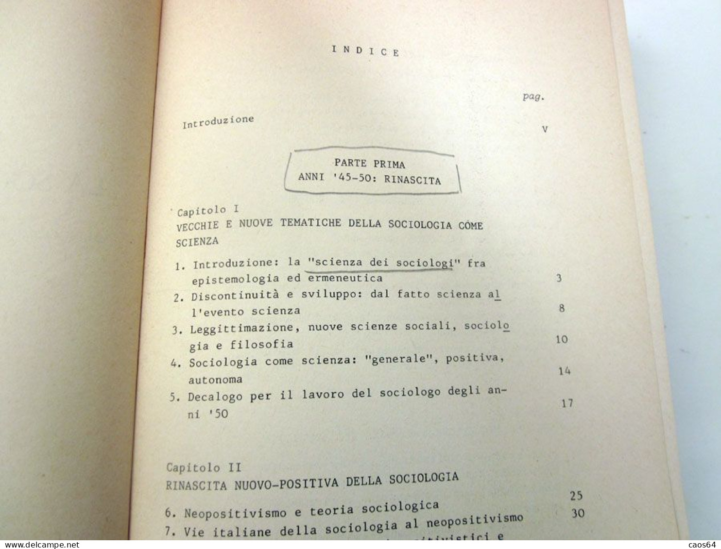 La sociologia in Italia III Filippo Barbano Giappichelli 1987