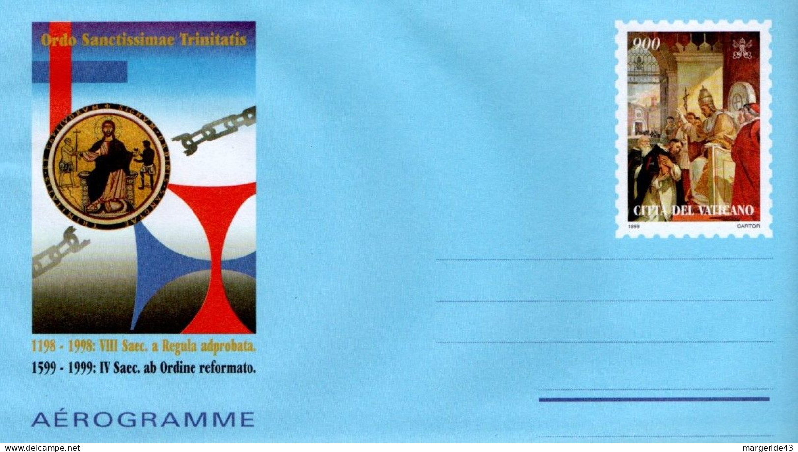 VATICAN AEROGRAMME ORDO SANCTISSIMAE NEUF - Postal Stationeries