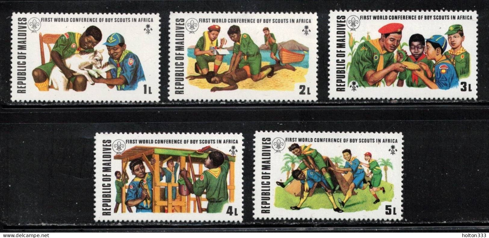 MALDIVES Scott # 427-31 MH - Boy Scouts A - Maldivas (...-1965)