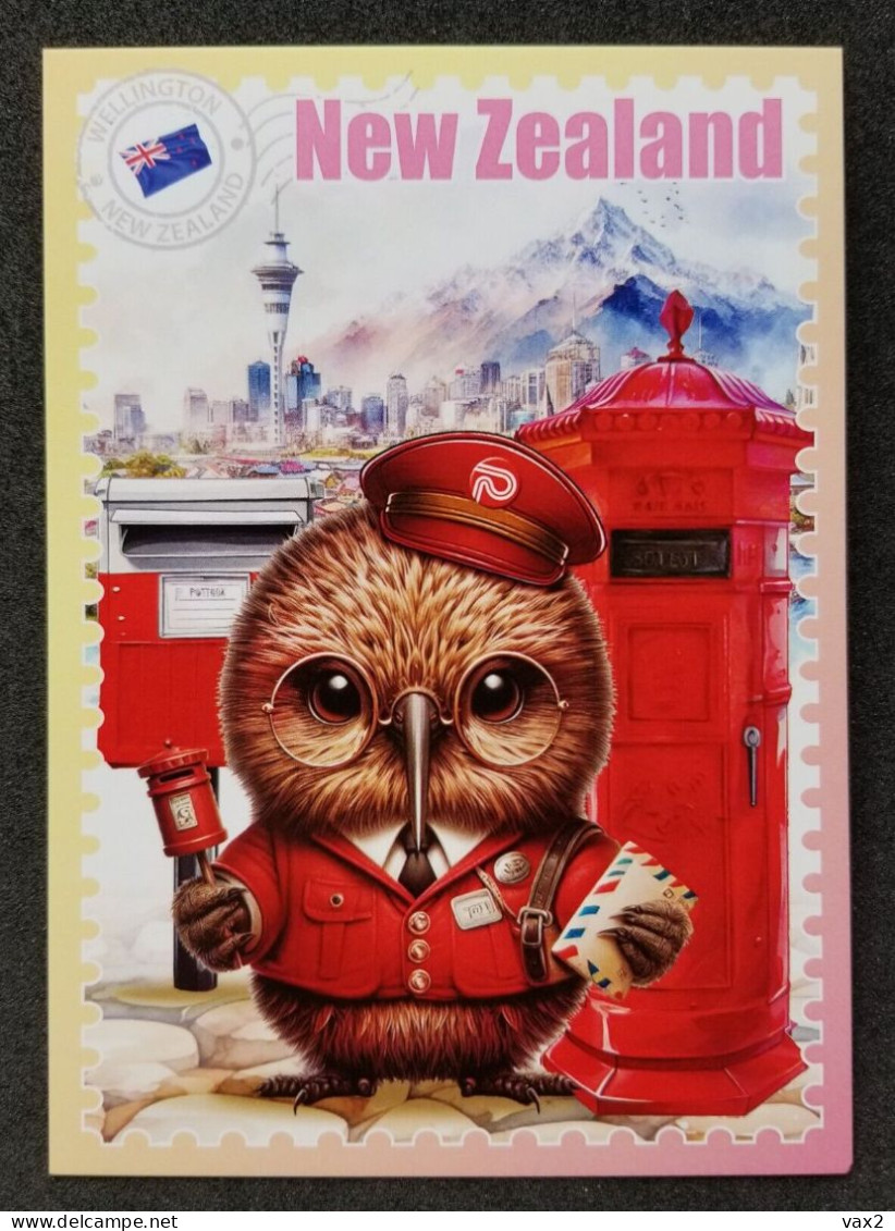 WonderPost Series 1 - New Zealand Postcard MINT Mailbox Mail Box Postal Landmark National Animal Kiwi Bird - Malaysia