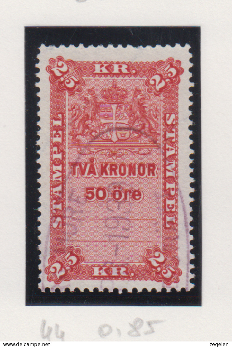 Zweden Fiskale Zegel Cat. Barefoot : Staempel(Documentary) 44 - Revenue Stamps