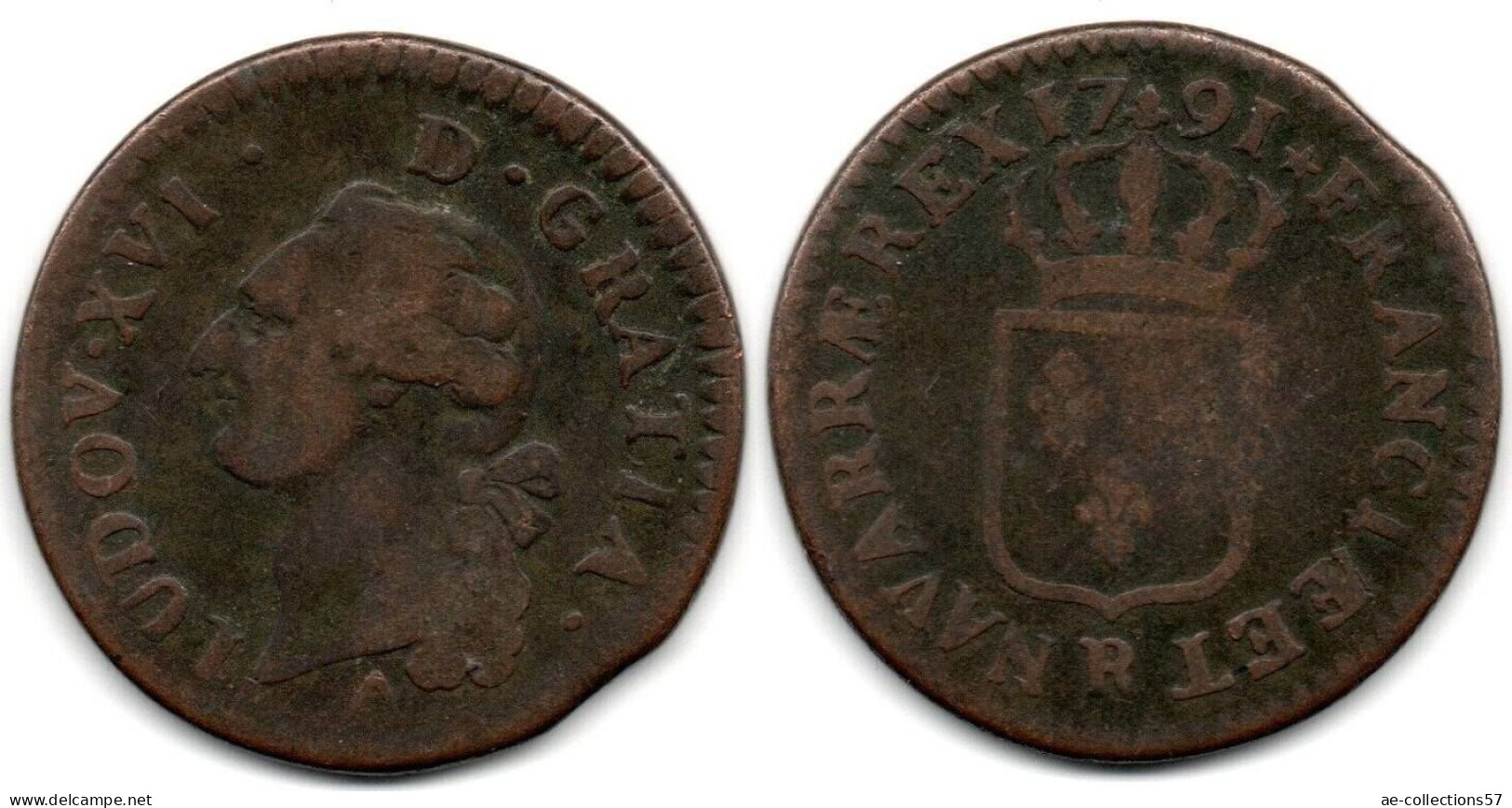 MA 33856 / France - Frankreich 1 Sol 1791 R 1 Er Semestre Louis XVI TB+ - 1774-1791 Ludwig XVI.