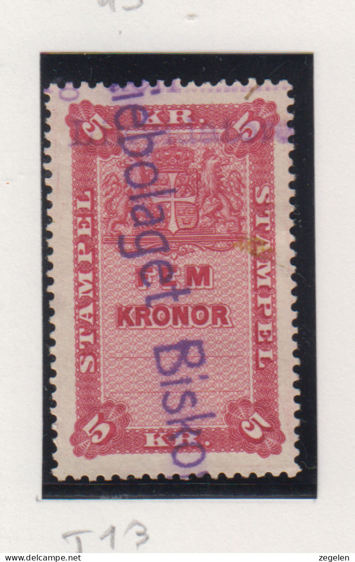 Zweden Fiskale Zegel Cat. Barefoot : Staempel(Documentary) 48 Tanding 13 - Revenue Stamps