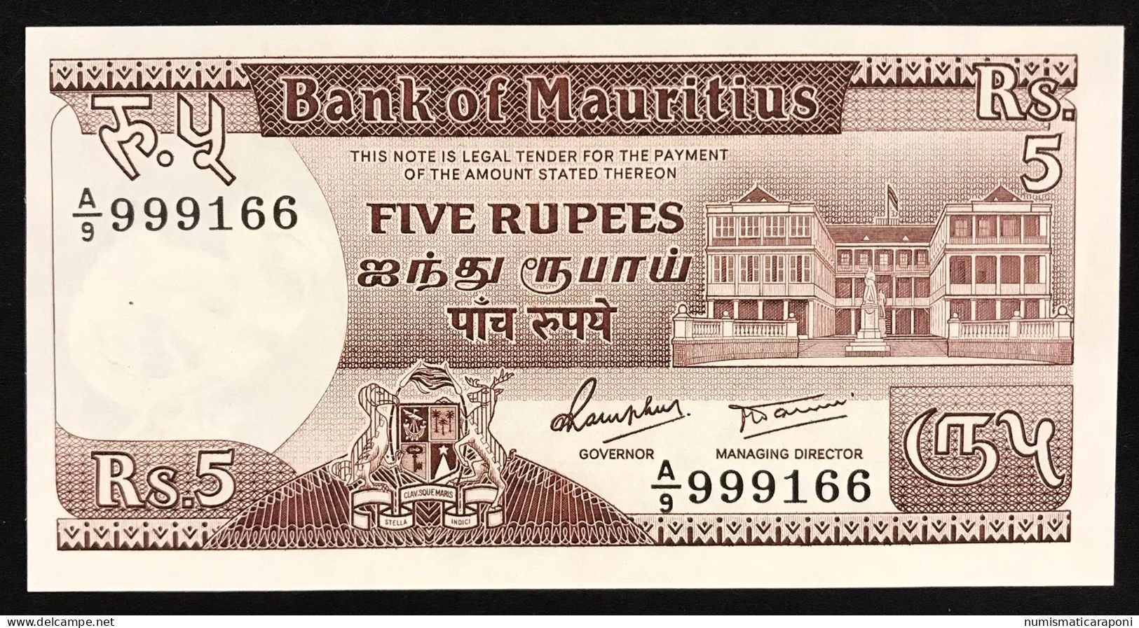MAURICE  MAURITIUS 5 RUPIE Unc Fds Lotto.031 - Mauritius