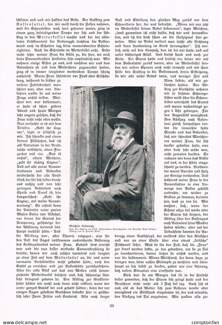 A102 1441 Heinrich Dübi Melchior Anderegg Bergsteiger SAC Artikel 1908 - Altri & Non Classificati