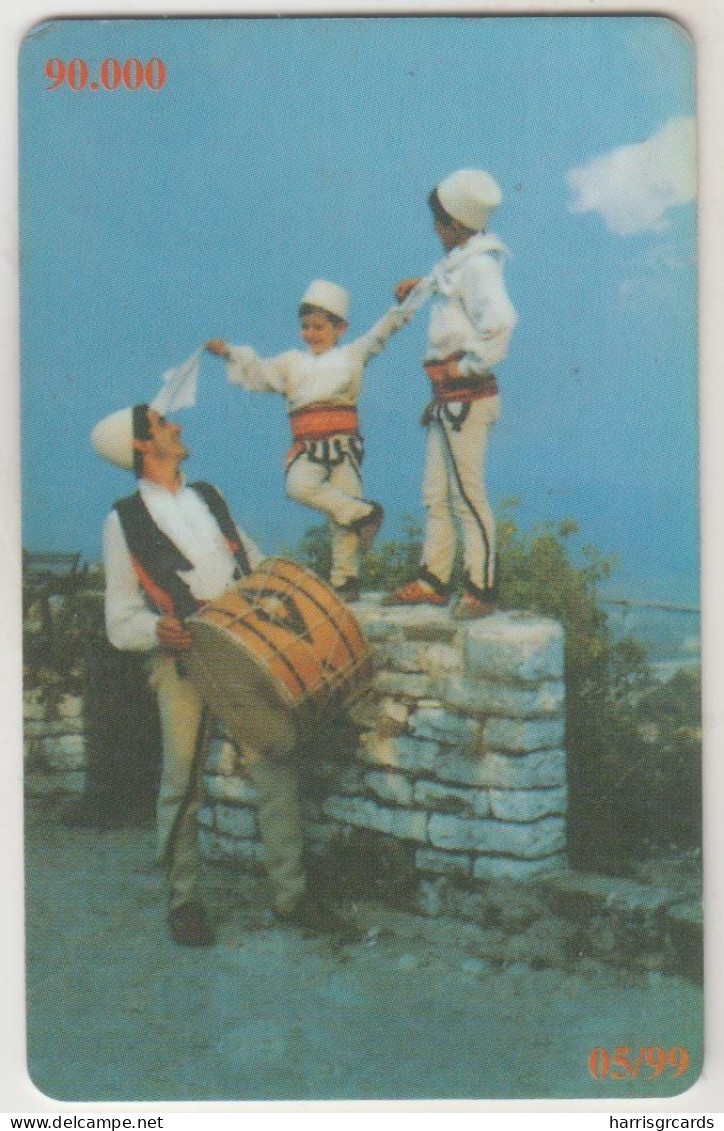 ALBANIA - Ruins On Mountain ,CN: Black, 05/99, Tirage 90.000, 100 U, Used - Albanien